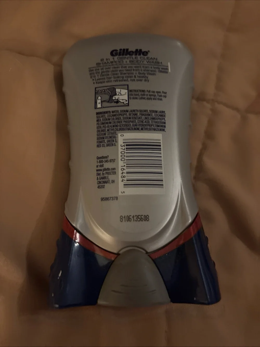 Gillette gentle clean 2 in 1 shampoo + body wash 8.4 Fl Oz NOS